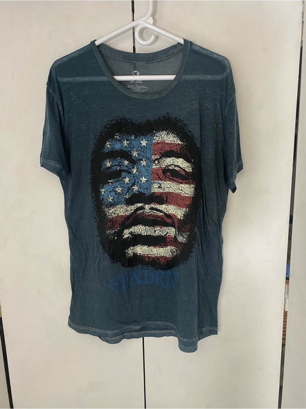 Liquid Blue Jimi Hendrix Womens Large Tee with American Flag Thin